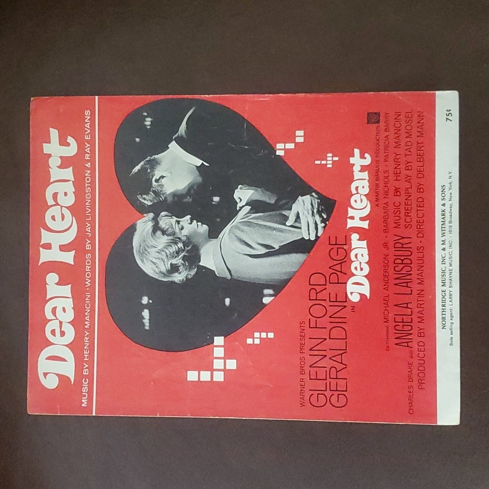 1964 Sheet Music Dear Heart
